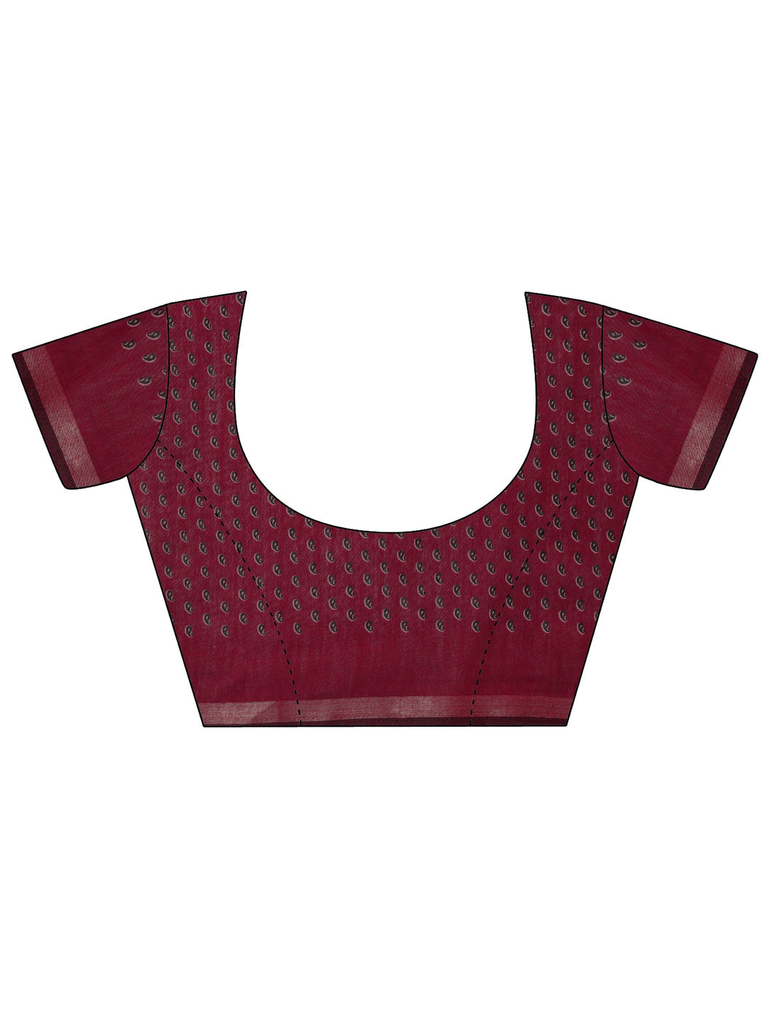 Black Printed Cotton Saree With Unstitched Blouse Piece