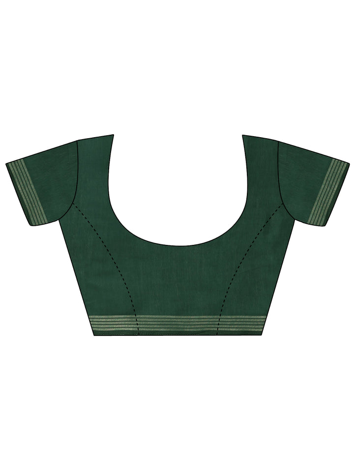 Maroon Printed Cotton Saree With Unstitched Blouse Piece