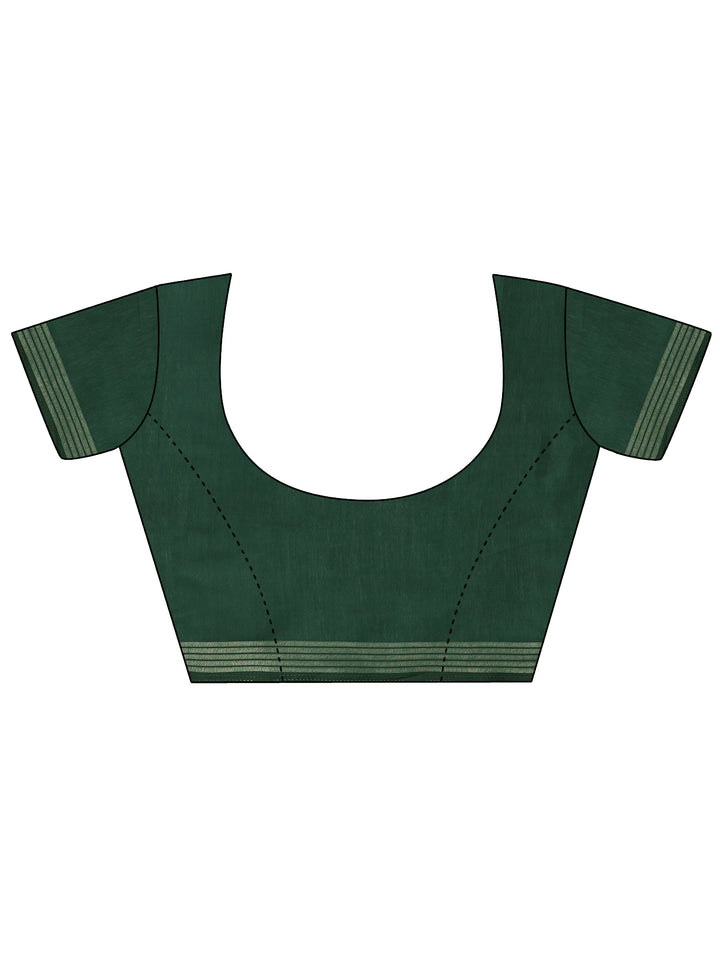 Maroon Printed Cotton Saree With Unstitched Blouse Piece