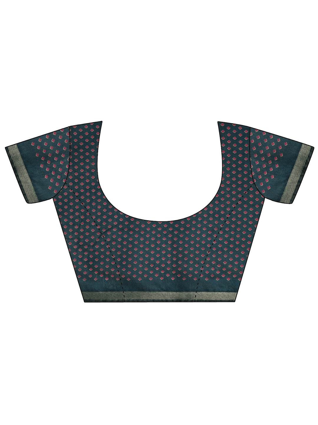 Beige Printed Cotton Saree With Unstitched Blouse Piece