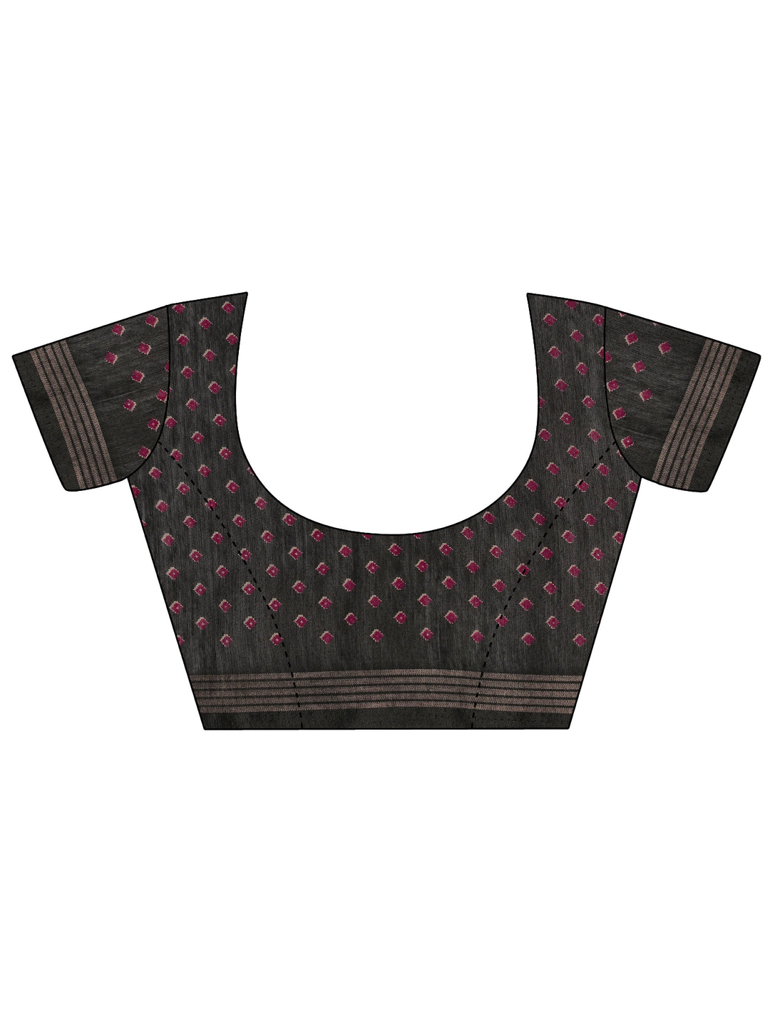 Maroon Printed Cotton Saree With Unstitched Blouse Piece