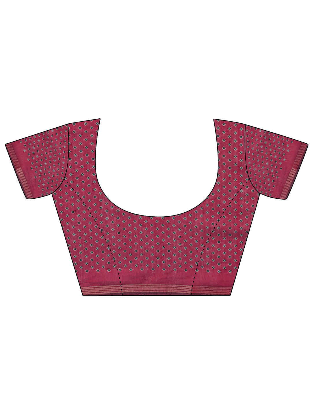 Teal Printed Cotton Saree With Unstitched Blouse Piece