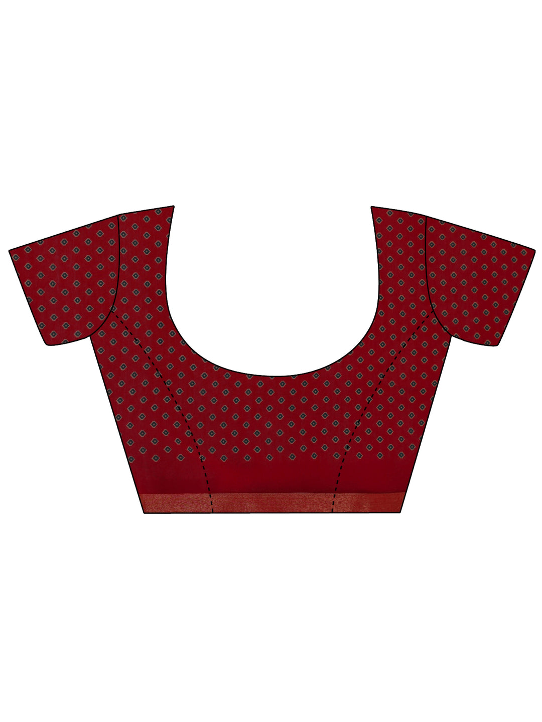 Teal Printed Cotton Blend Saree With Unstitched Blouse Piece