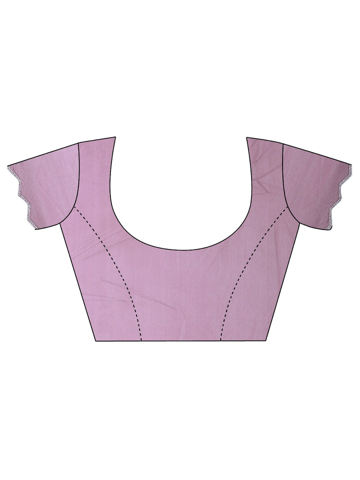 Purple Embellished Organza Saree With Unstitched Blouse Piece