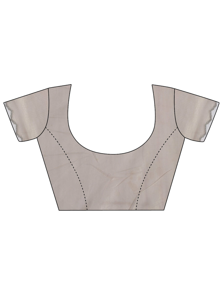 Mauve Embellished Organza Saree With Unstitched Blouse Piece