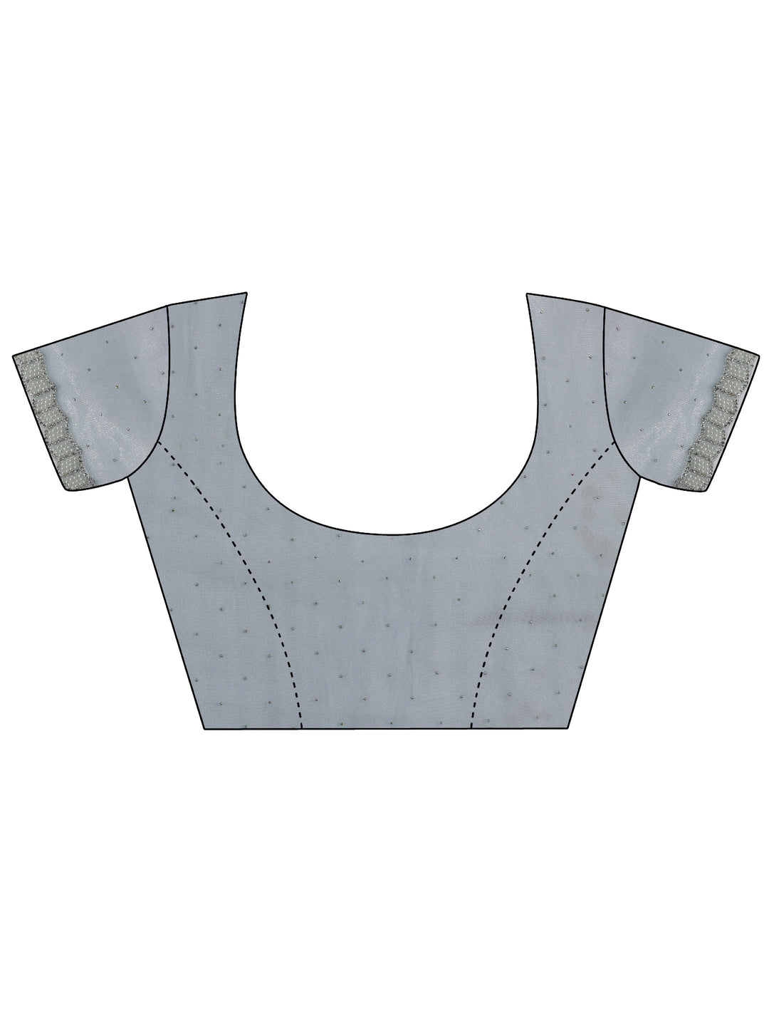 Blue Embellished Organza Saree With Unstitched Blouse Piece