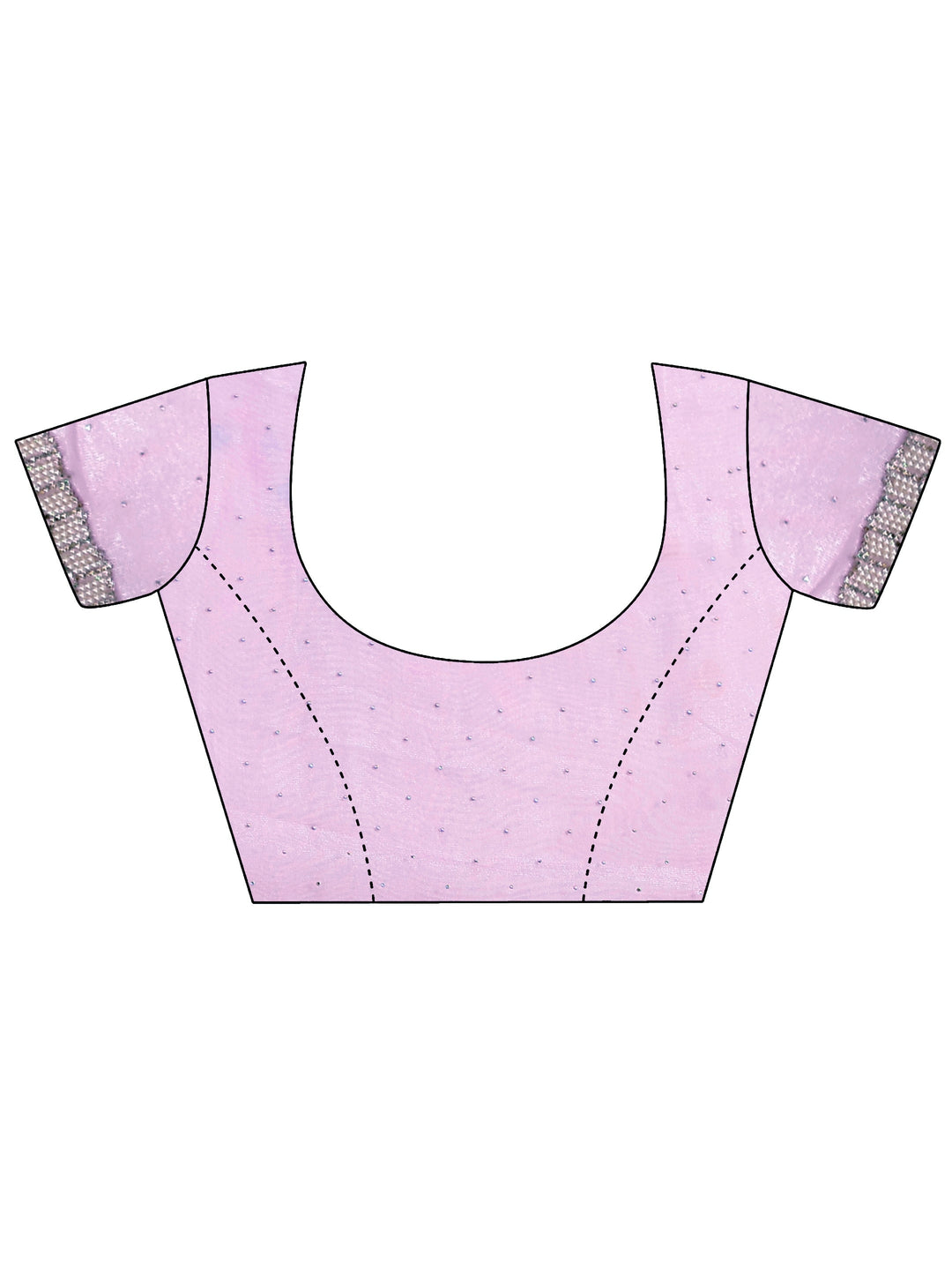 Lavender Embellished Organza Saree With Unstitched Blouse Piece