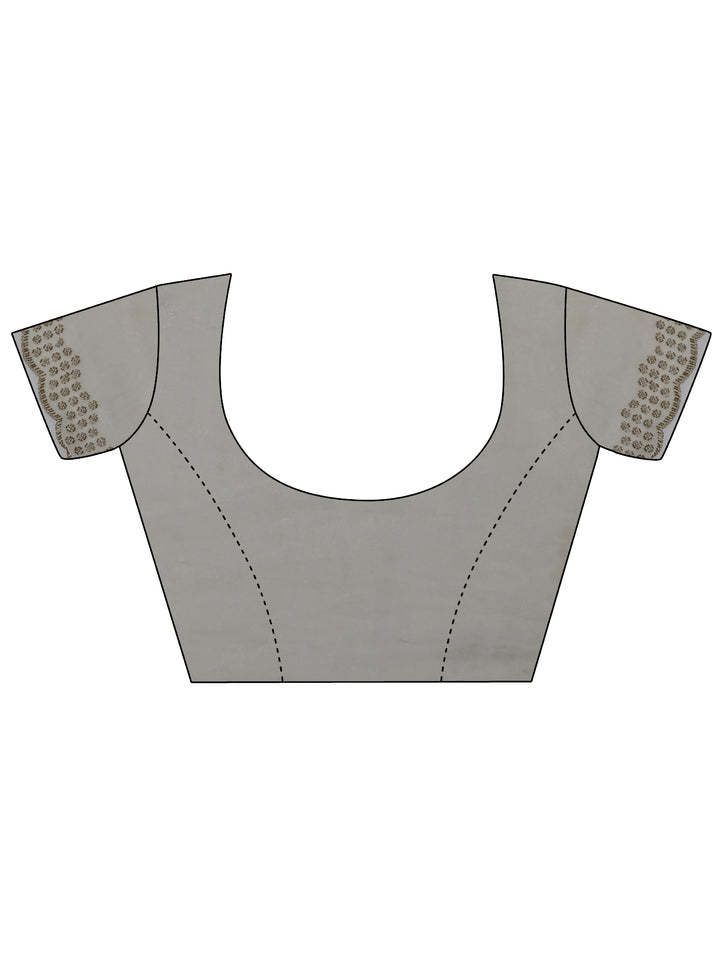 Off White Solid Jimmy Choo Satin Saree With Unstitched Blouse Piece