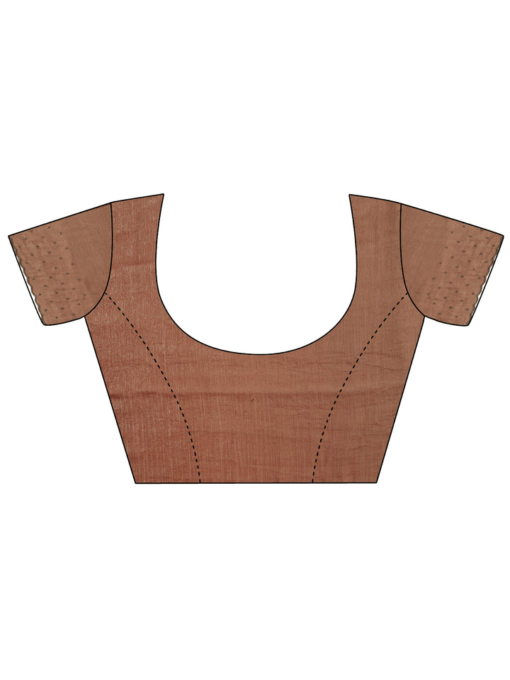 Rust Embellished Jimmy Choo Satin Saree With Unstitched Blouse Piece