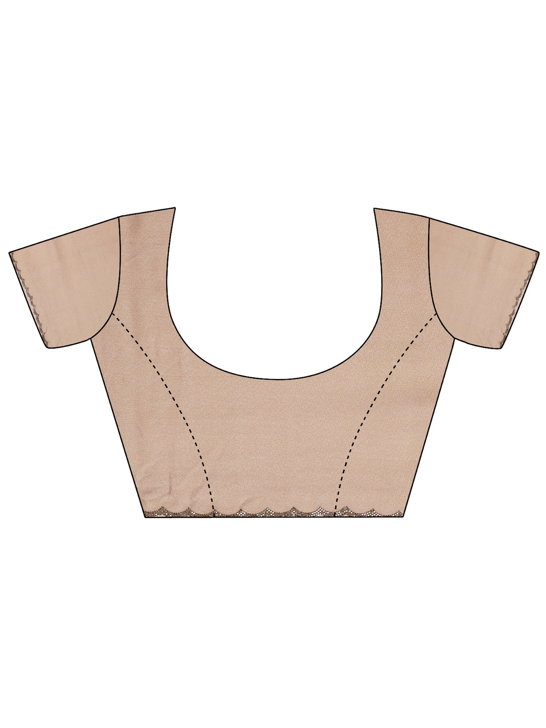 Peach Printed Chinon Saree With Unstitched Blouse Piece