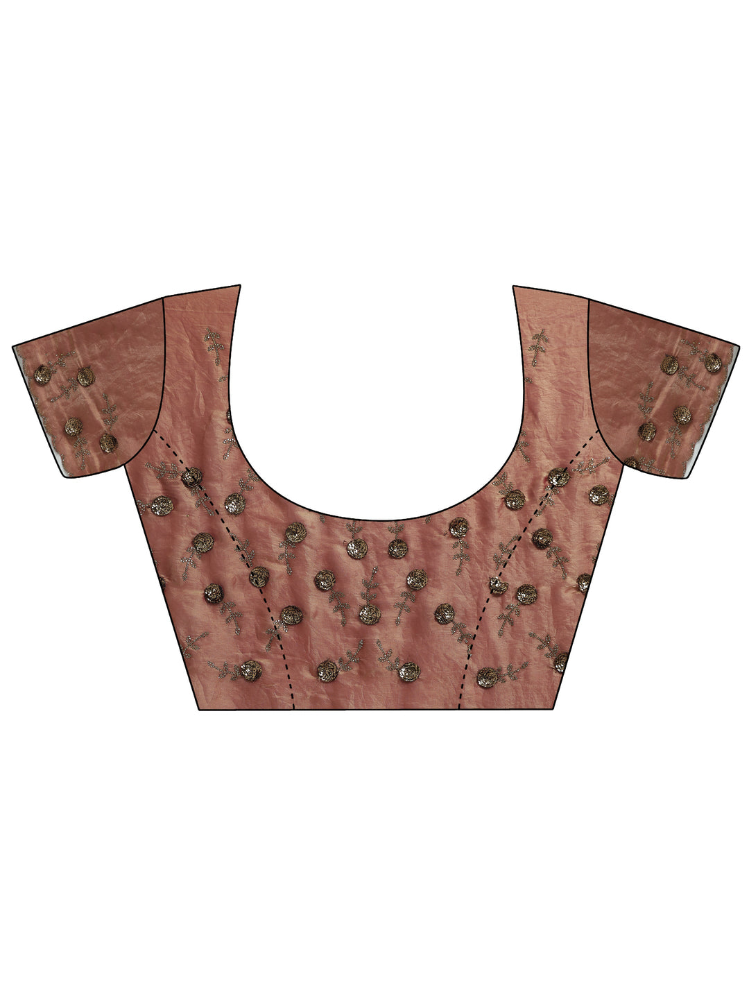 Copper Solid Satin Saree With Unstitched Blouse Piece