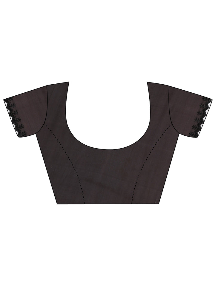 Maroon Embellished Satin Saree With Unstitched Blouse Piece