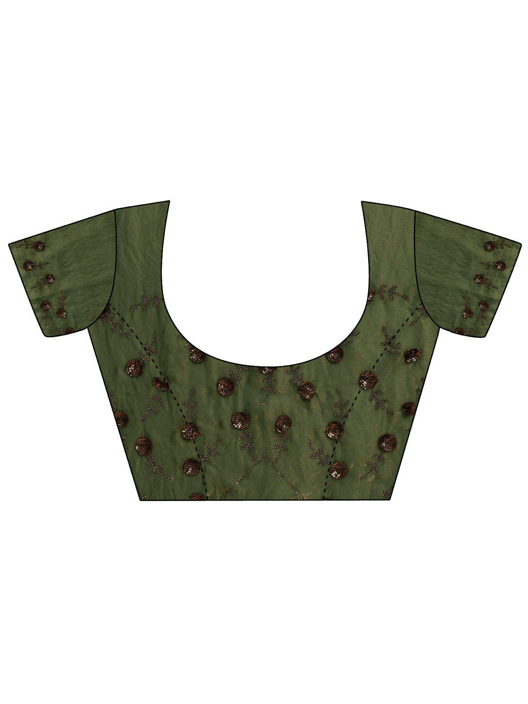 Green Solid Satin Saree With Unstitched Blouse Piece