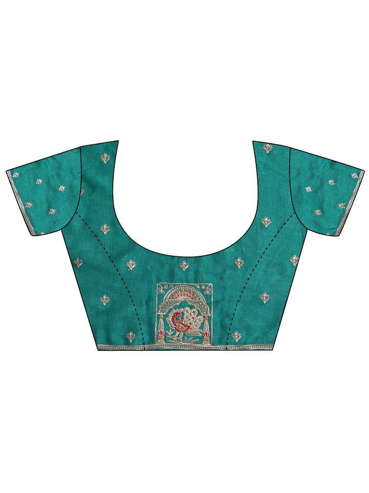 Magenta Printed Silk Blend Saree With Unstitched Blouse Piece