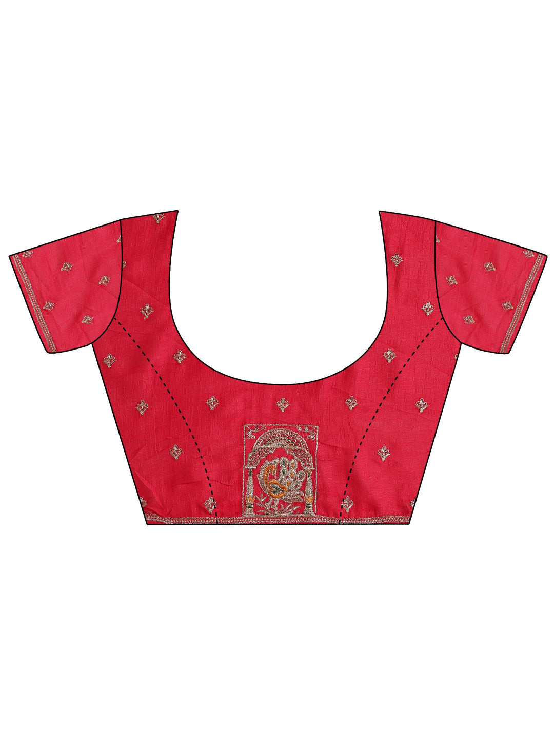 Mustard Printed Silk blend Saree With Unstitched Blouse Piece