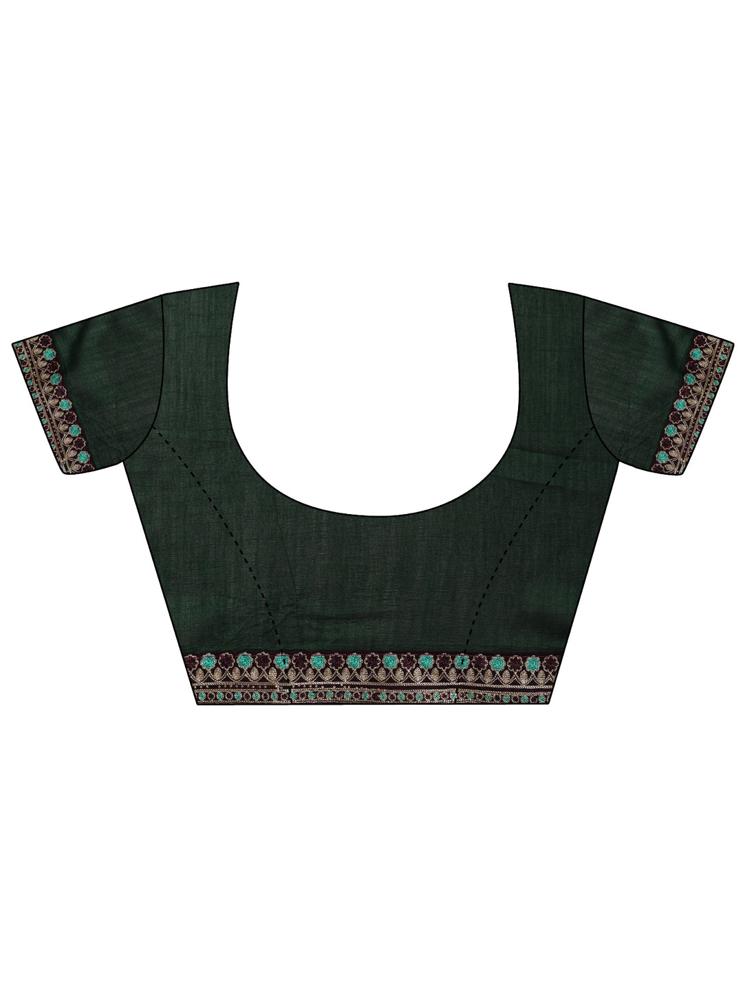 Purple Printed Silk blend Saree With Unstitched Blouse Piece