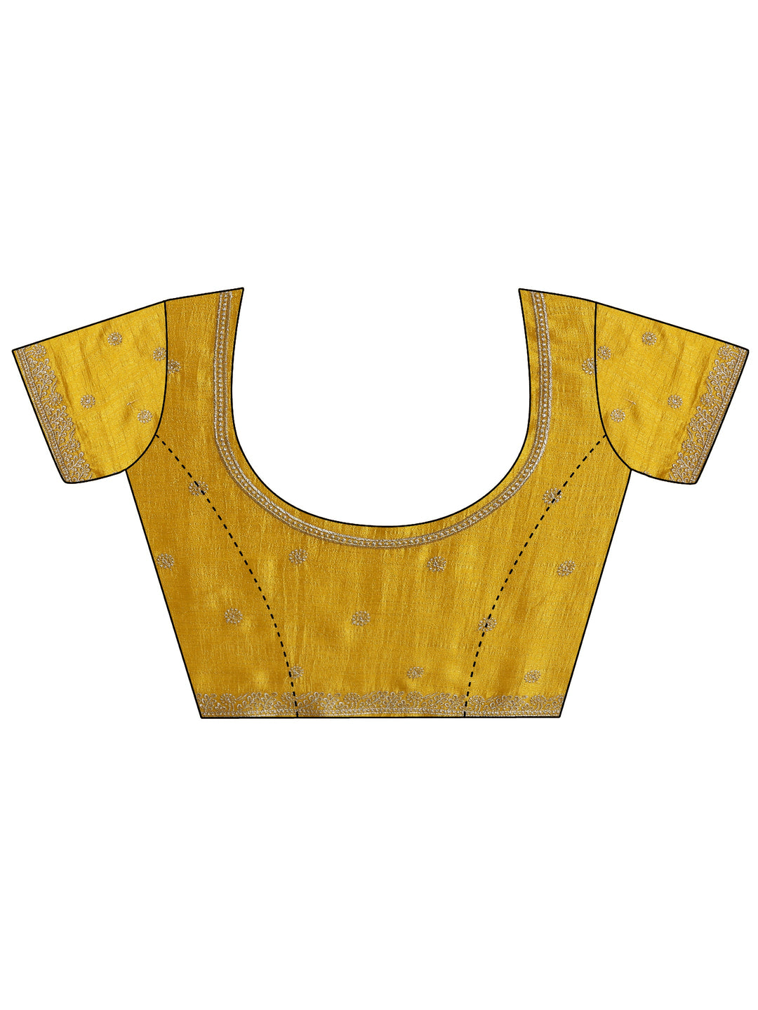 Yellow Embellished Silk blend Saree With Unstitched Blouse Piece