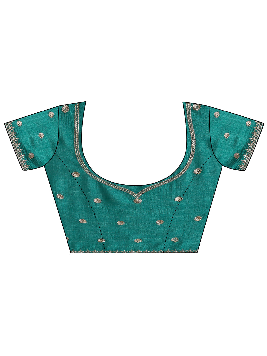Green Embellished Silk blend Saree With Unstitched Blouse Piece