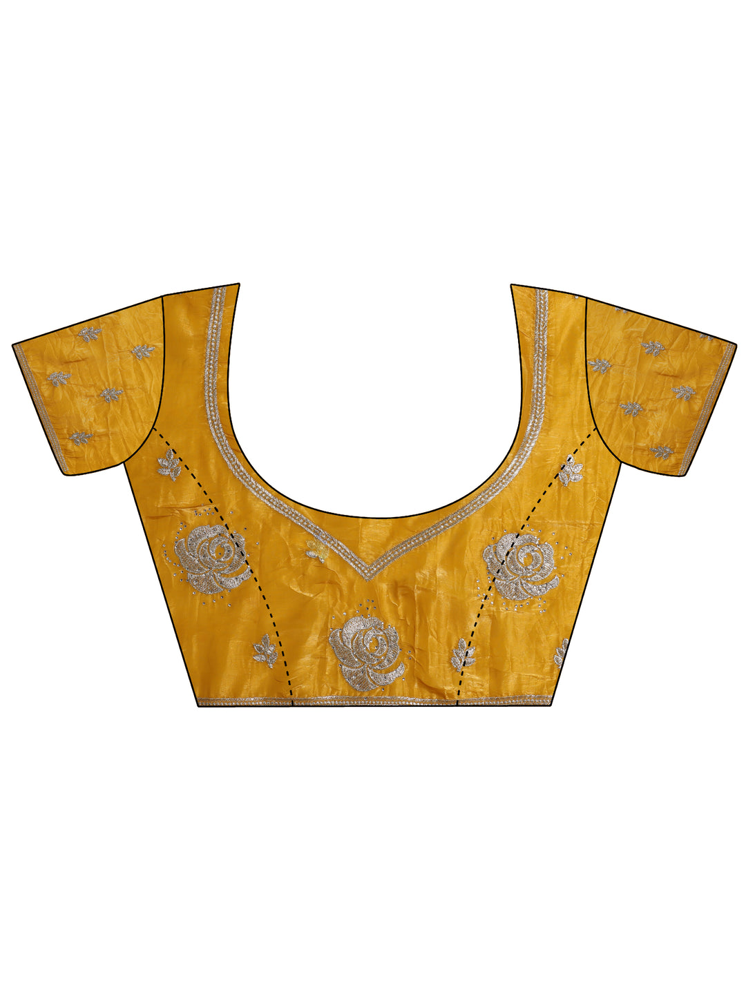 Mustard Embroidered Silk blend Saree With Unstitched Blouse Piece