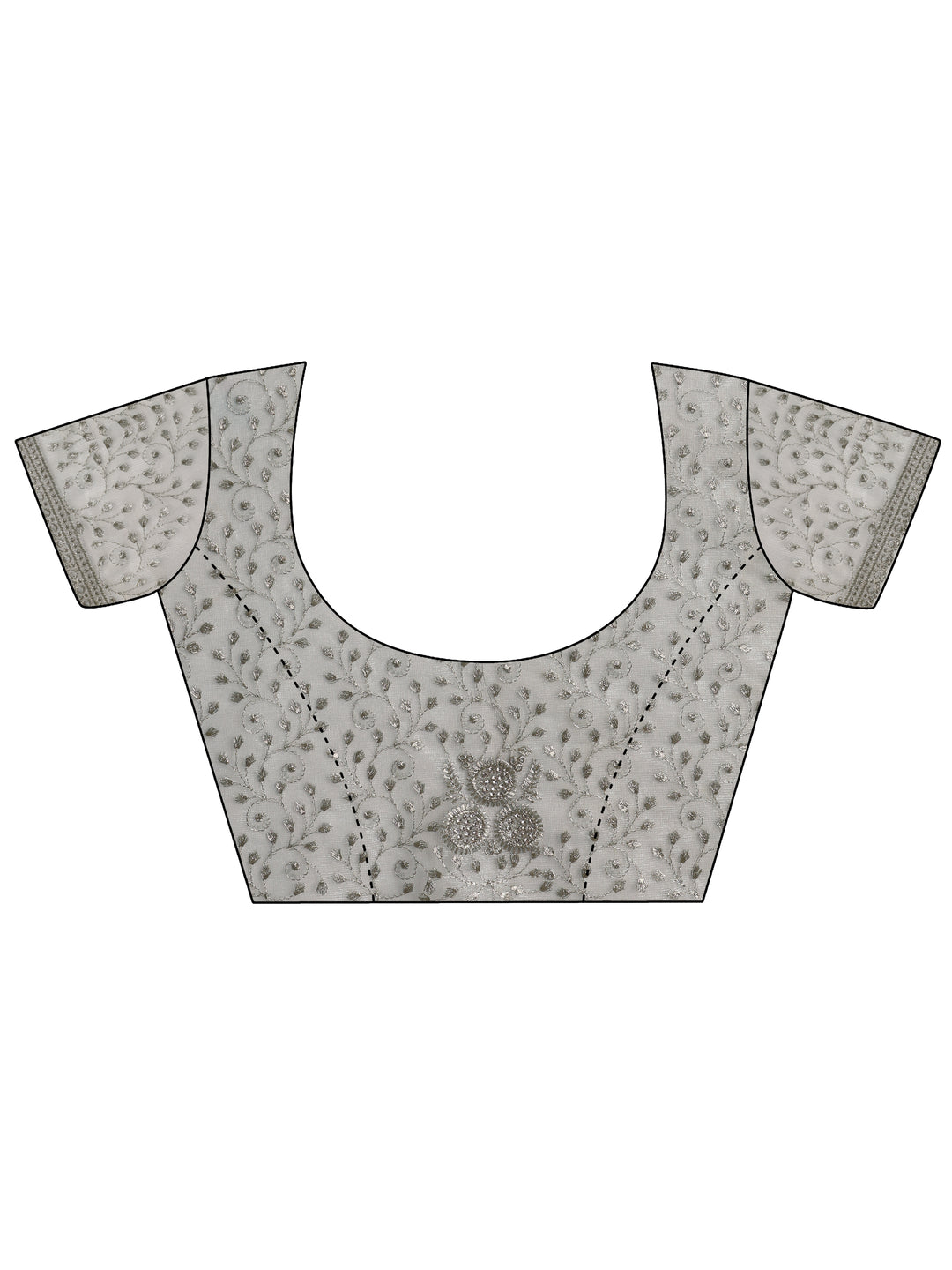 Blue Embroidered Organza Saree With Unstitched Blouse Piece