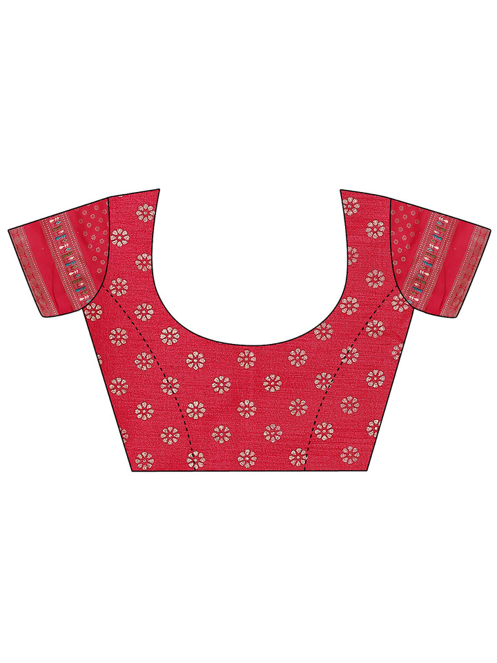 Beige Embellished Silk Blend Saree With Unstitched Blouse Piece