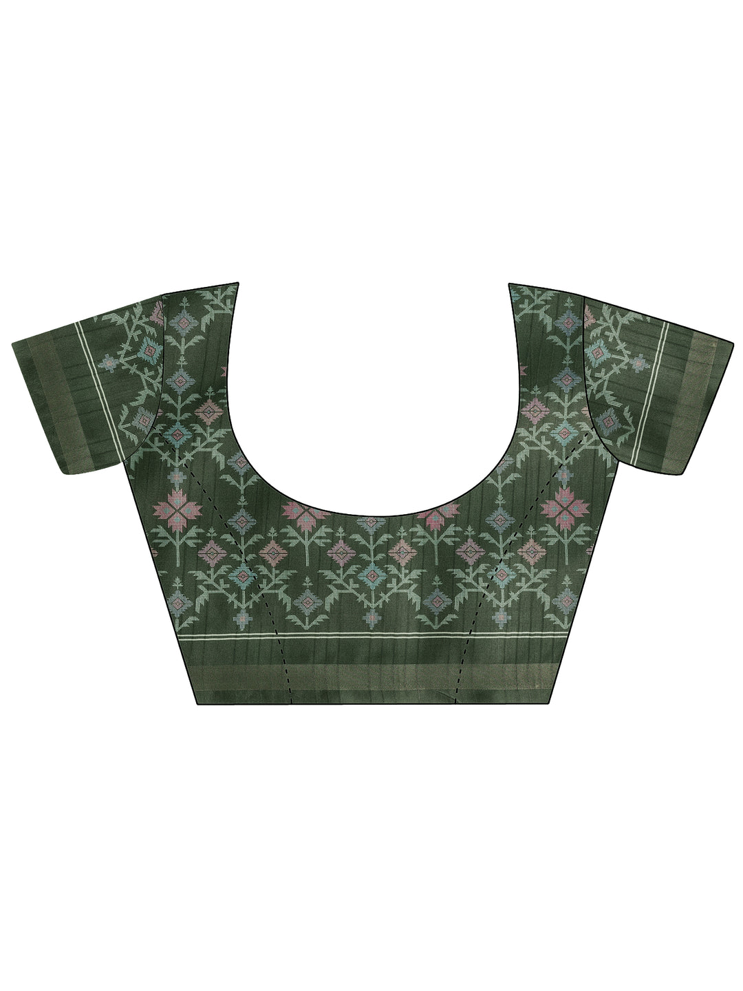 Green Embellished Silk Blend Saree With Unstitched Blouse Piece