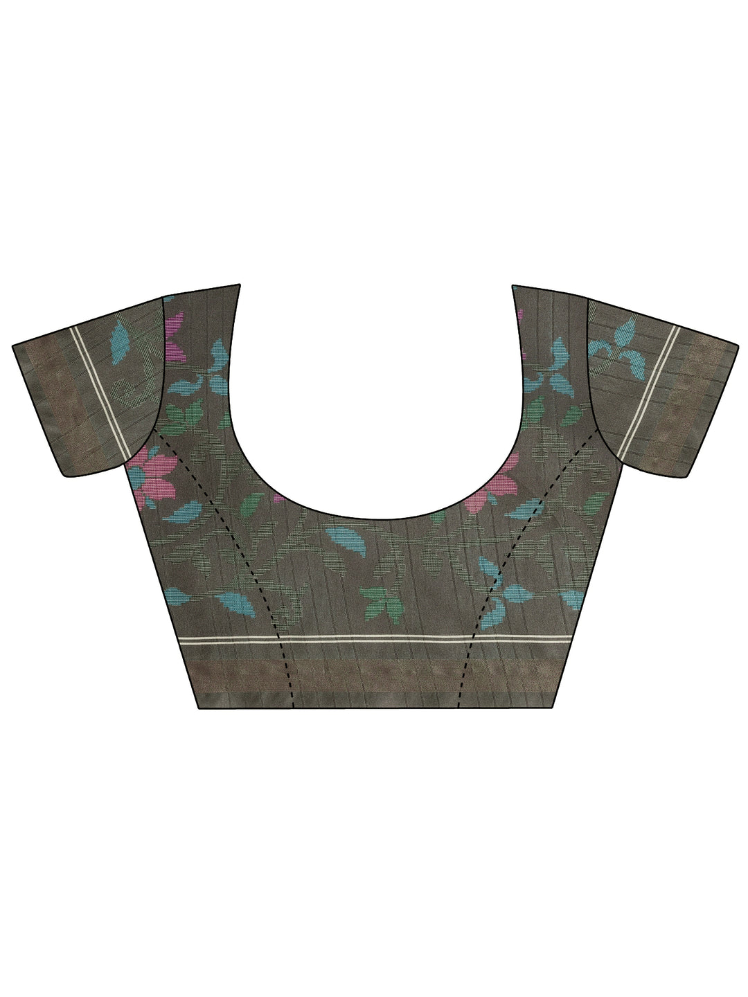 Green Printed Silk Saree With Unstitched Blouse Piece