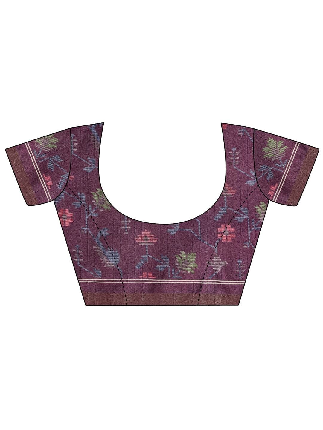 Cream Printed Silk Saree With Unstitched Blouse Piece