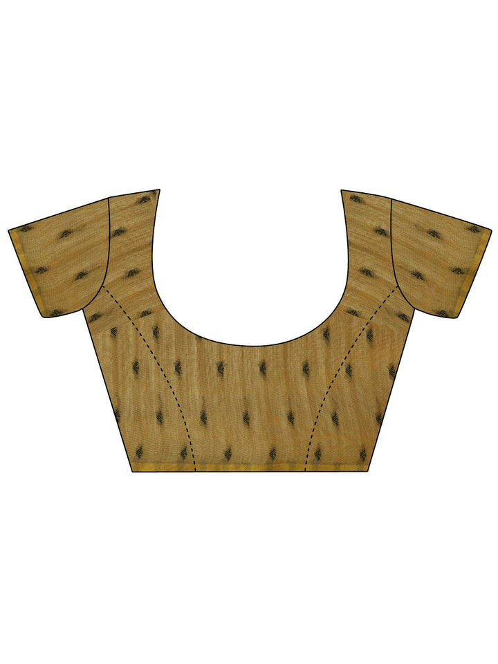 Gold Solid Silk Saree With Unstitched Blouse Piece