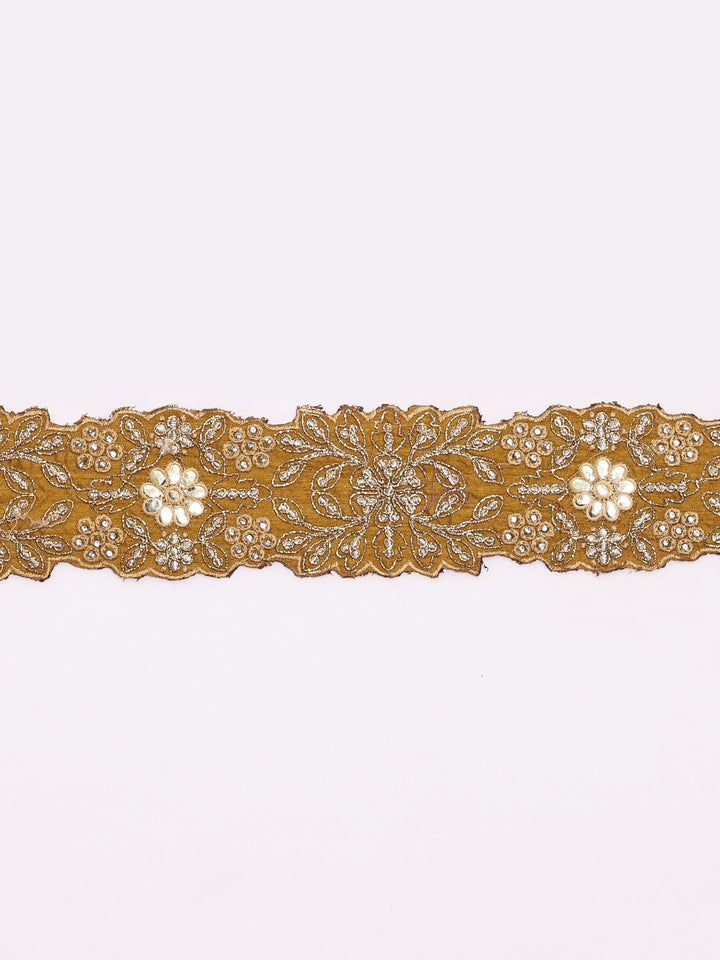 Libas Art Mustard Embroidered Silk Blend Saree With Unstitched Blouse Piece