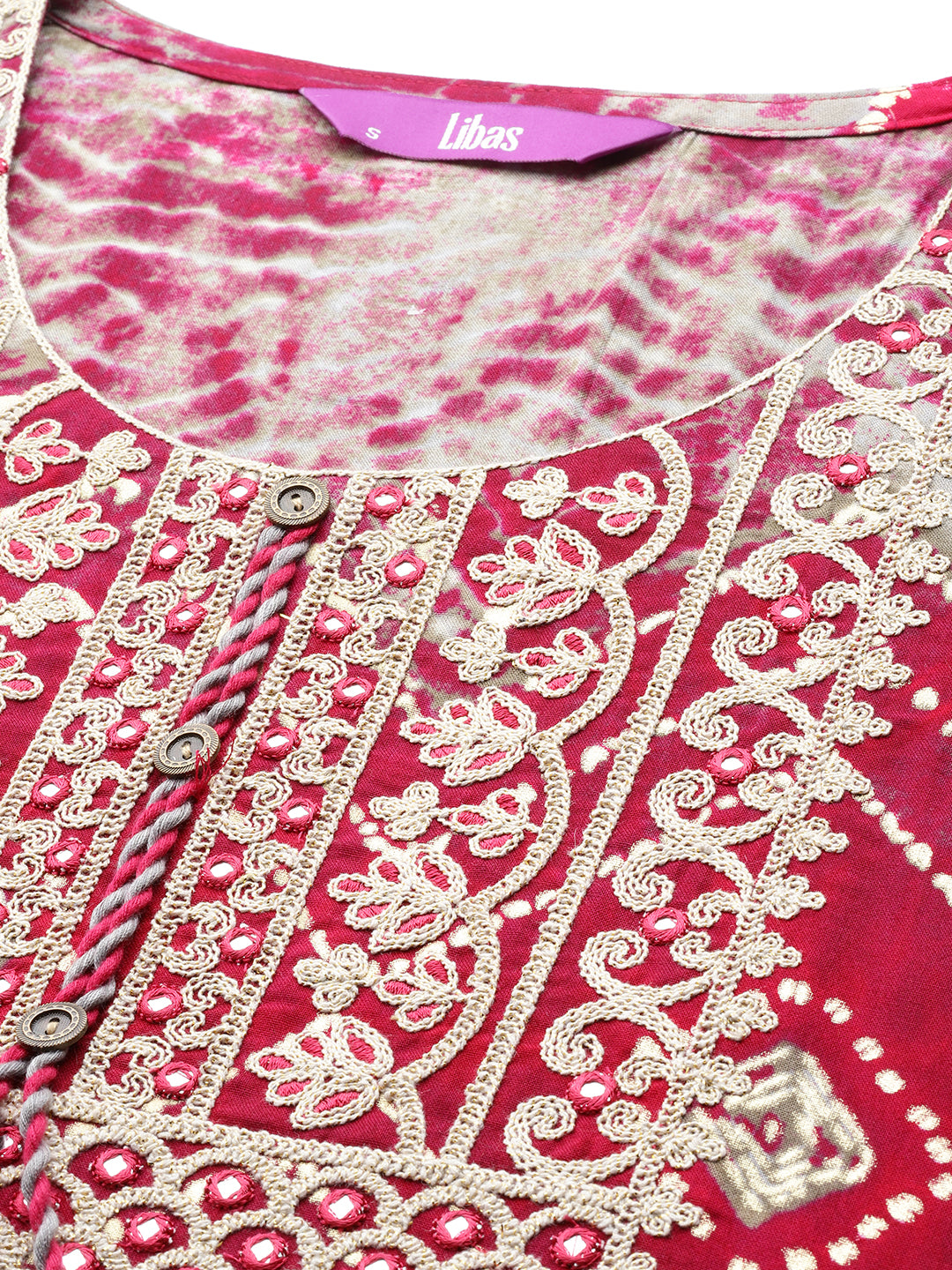 Magenta Yoke Design Rayon Straight Kurta