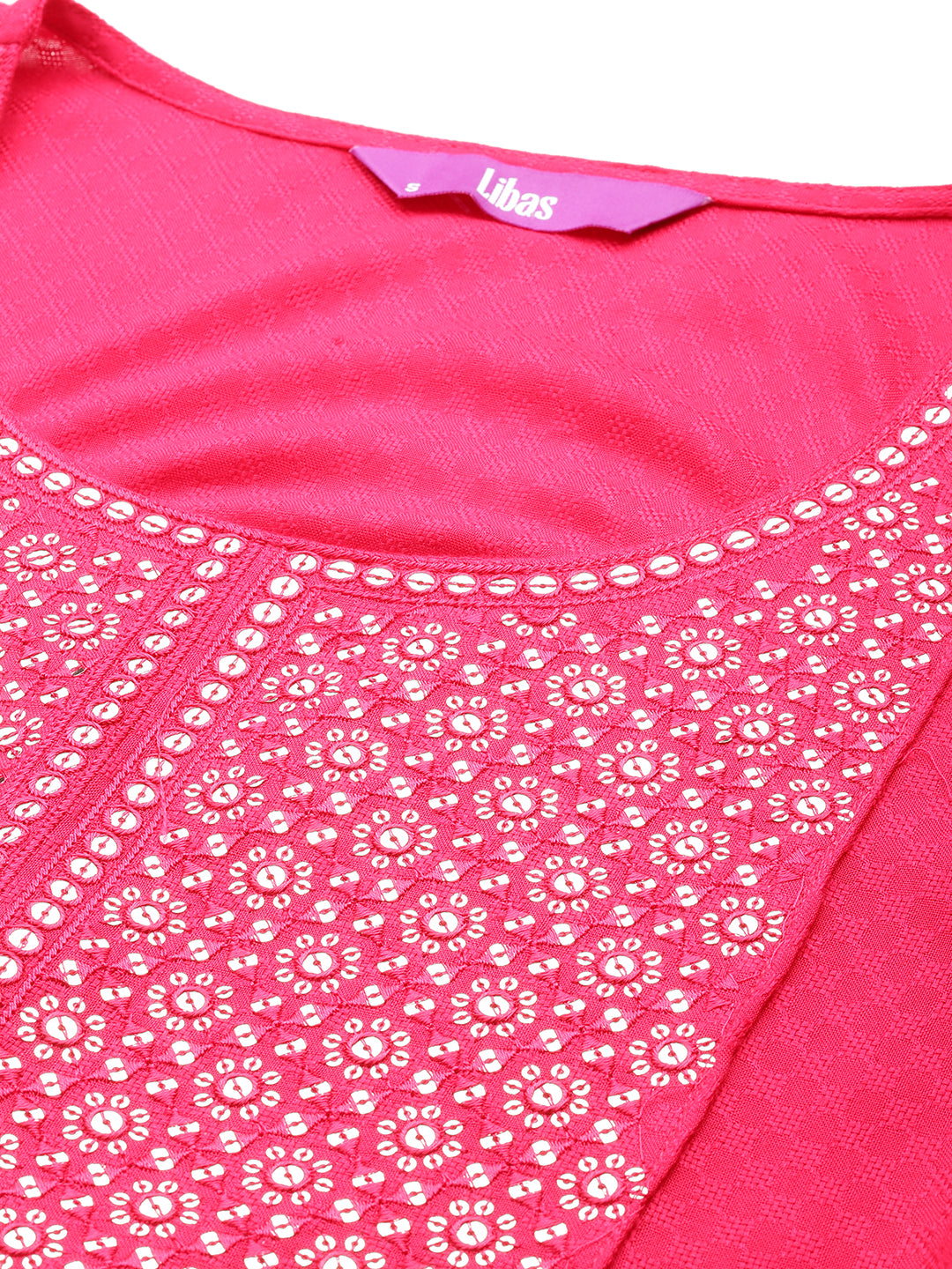 Pink Yoke Design Rayon A-Line Kurta