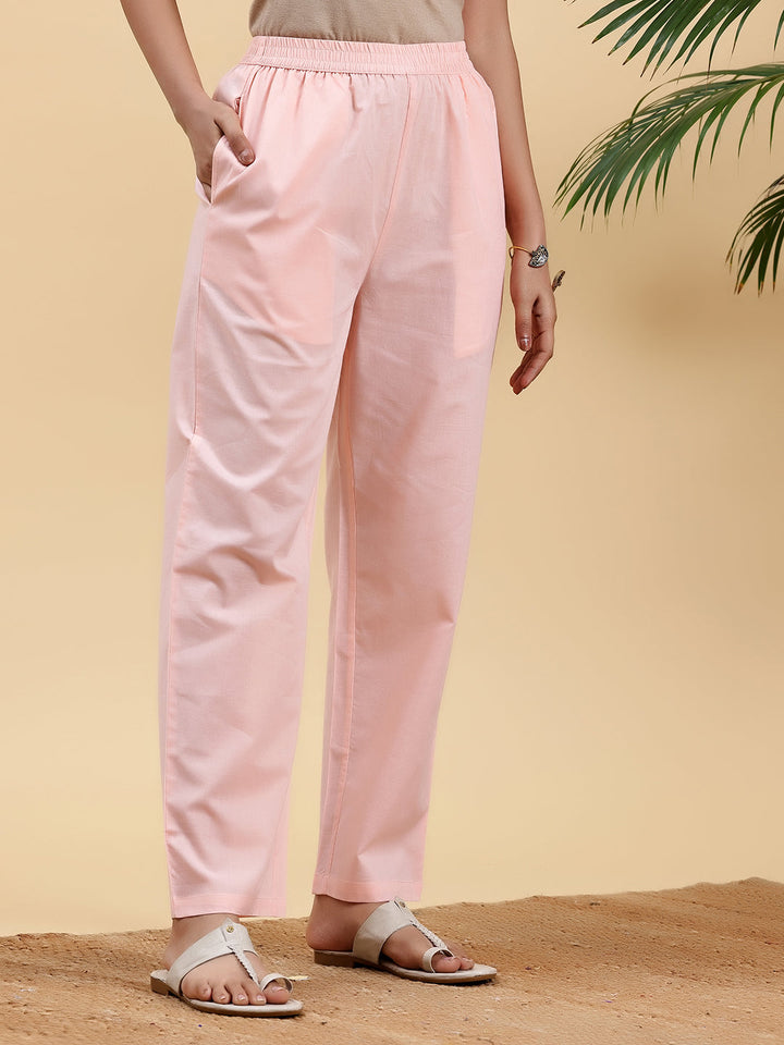 Peach Printed Chanderi Silk Straight Suit With Dupatta