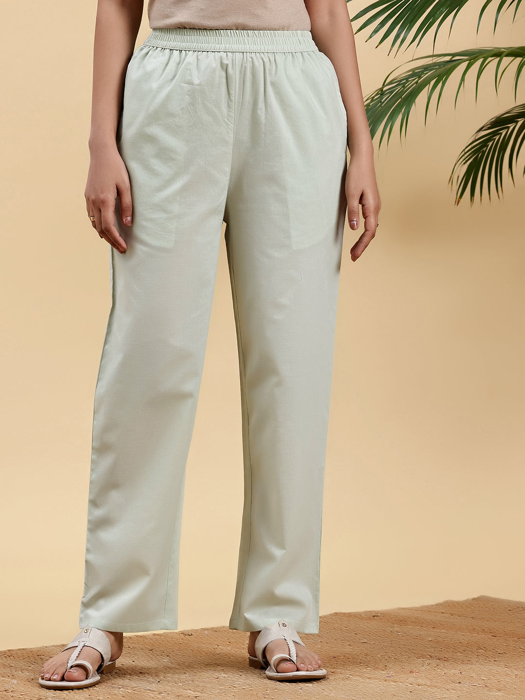 Green Printed Chanderi Silk Straight Suit With Dupatta