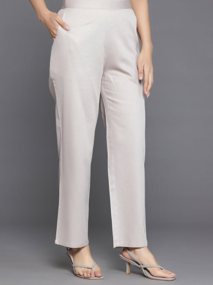 Beige Embroidered Chanderi Silk Straight Suit With Dupatta