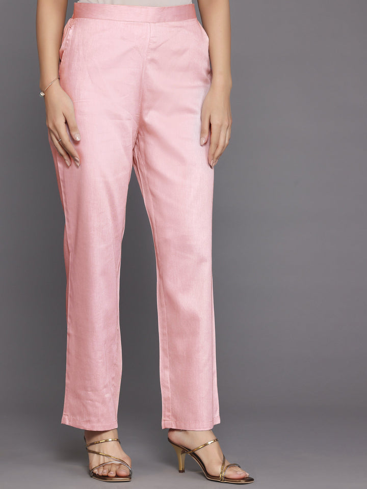 Pink Embroidered Chanderi Silk Straight Suit With Dupatta