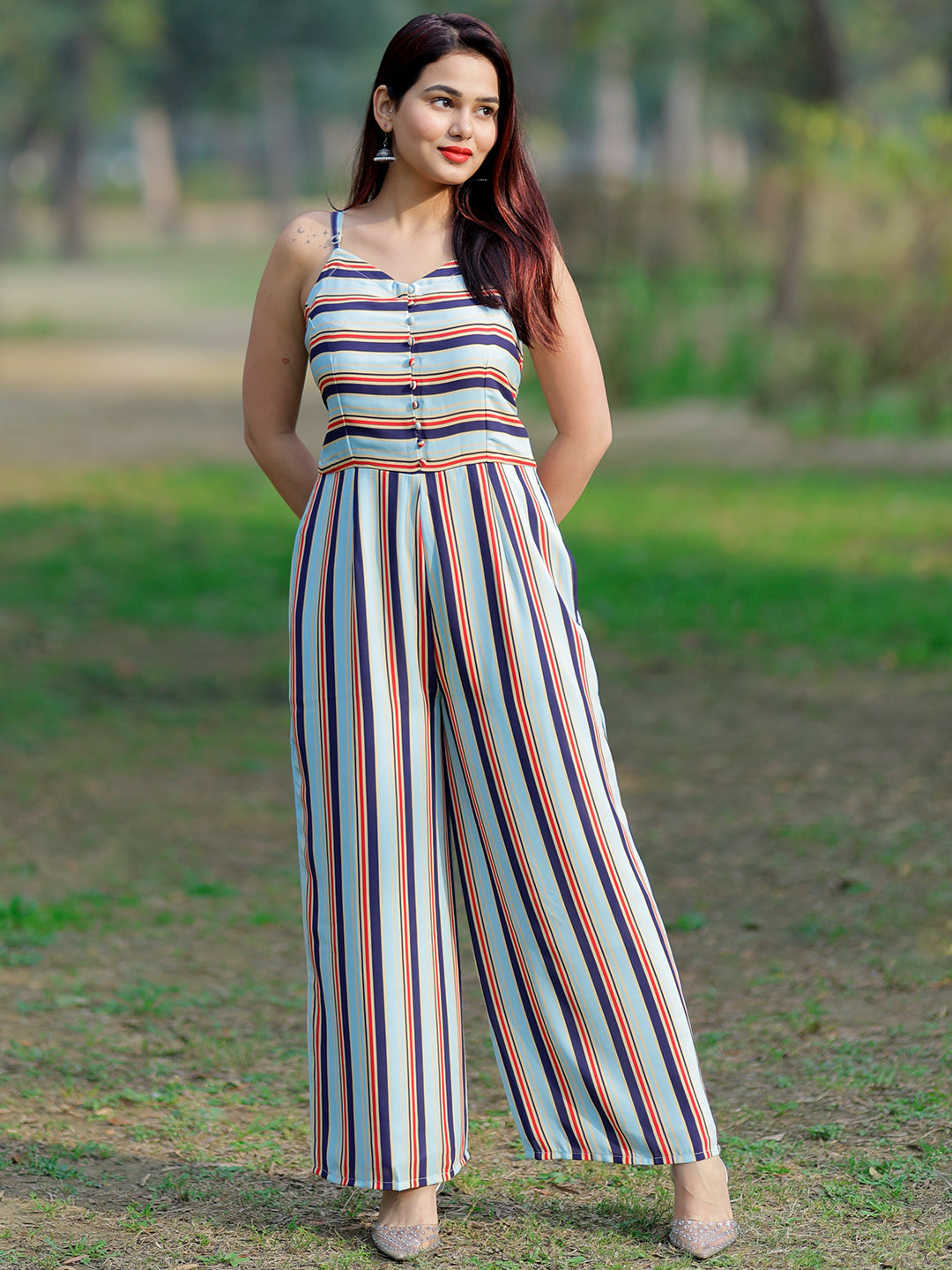 Libas Multicoloured Printed Georgette Jumpsuit Libas Multicoloured Printed Georgette Jumpsuit
