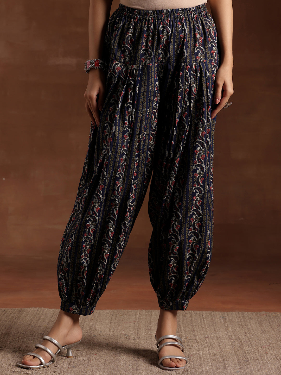Blue Printed Cotton Straight Suit With Dupatta