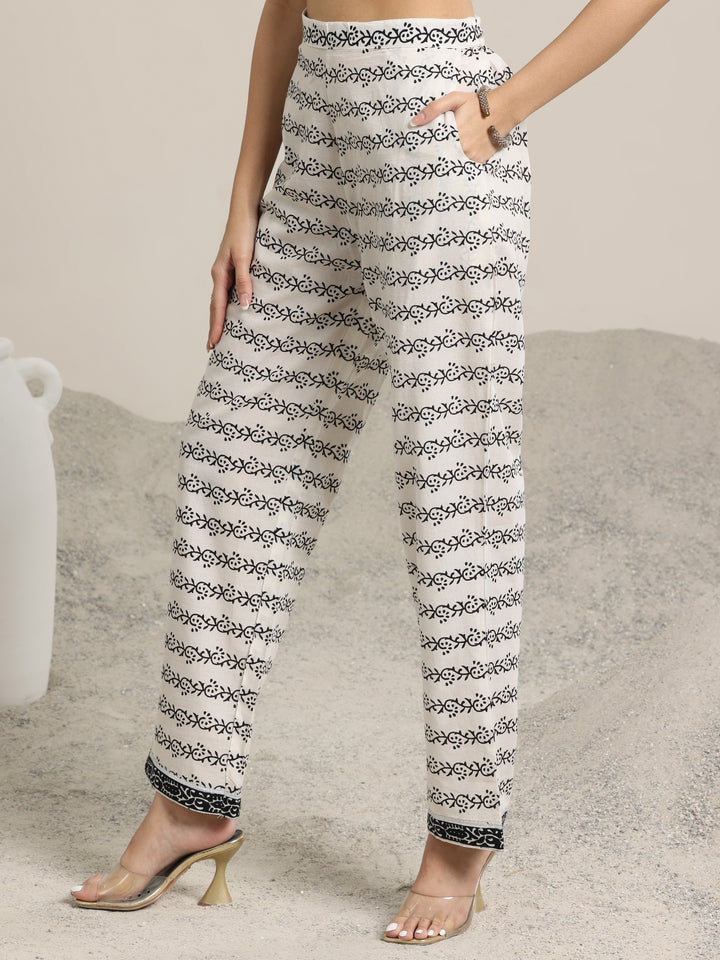 Black Printed Cotton Straight Suit With Dupatta-RESHOOT