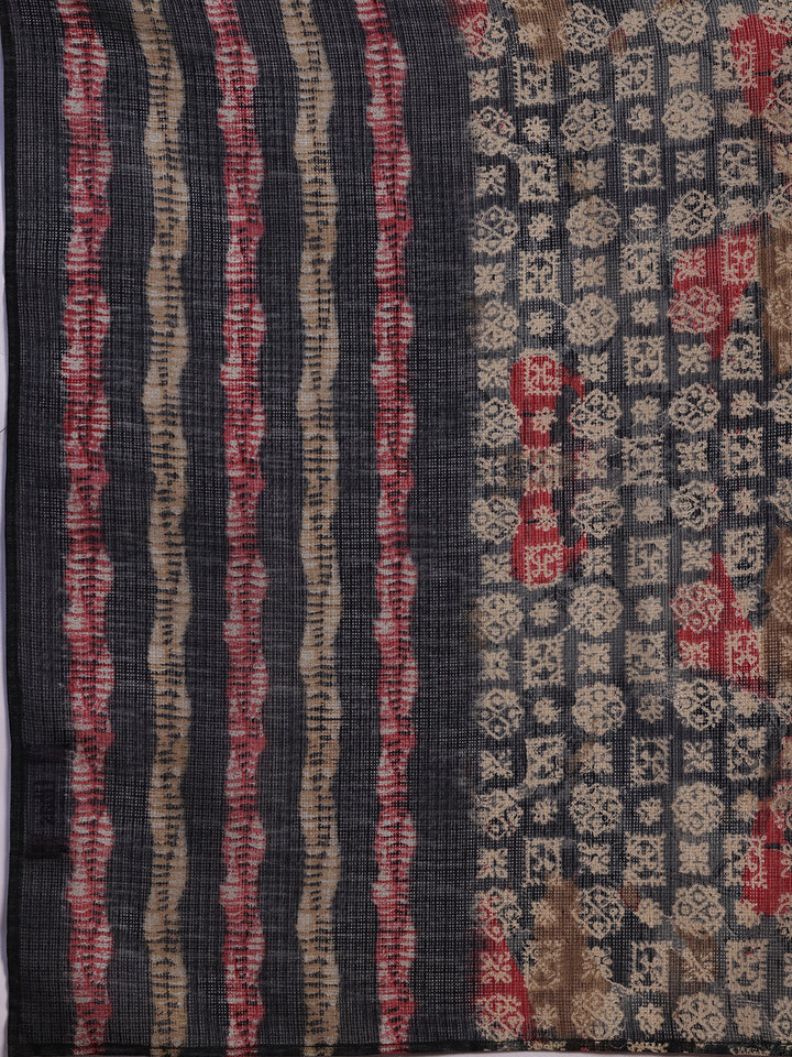 Green Printed Silk Blend A-Line Kurta With Trousers & Dupatta