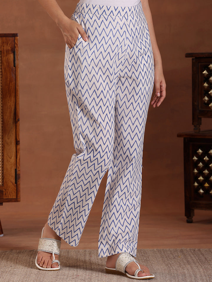 Purple Printed Cotton Straight Suit With Dupatta