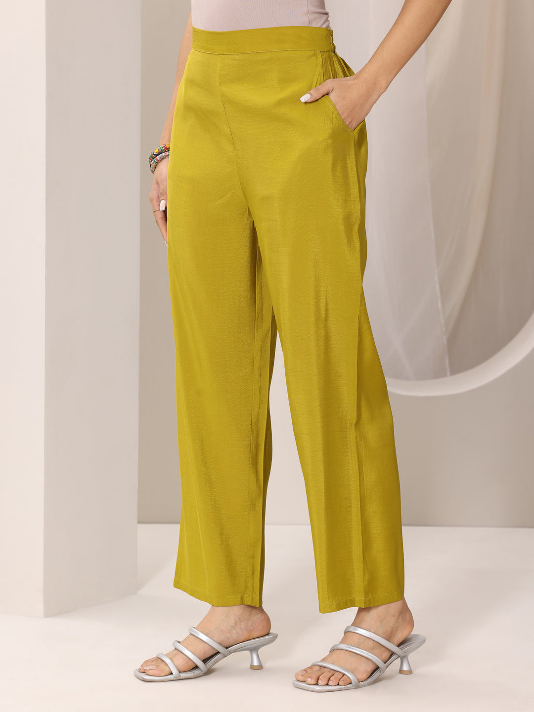 Mustard Printed Silk Blend Straight Suit Set With Dupatta