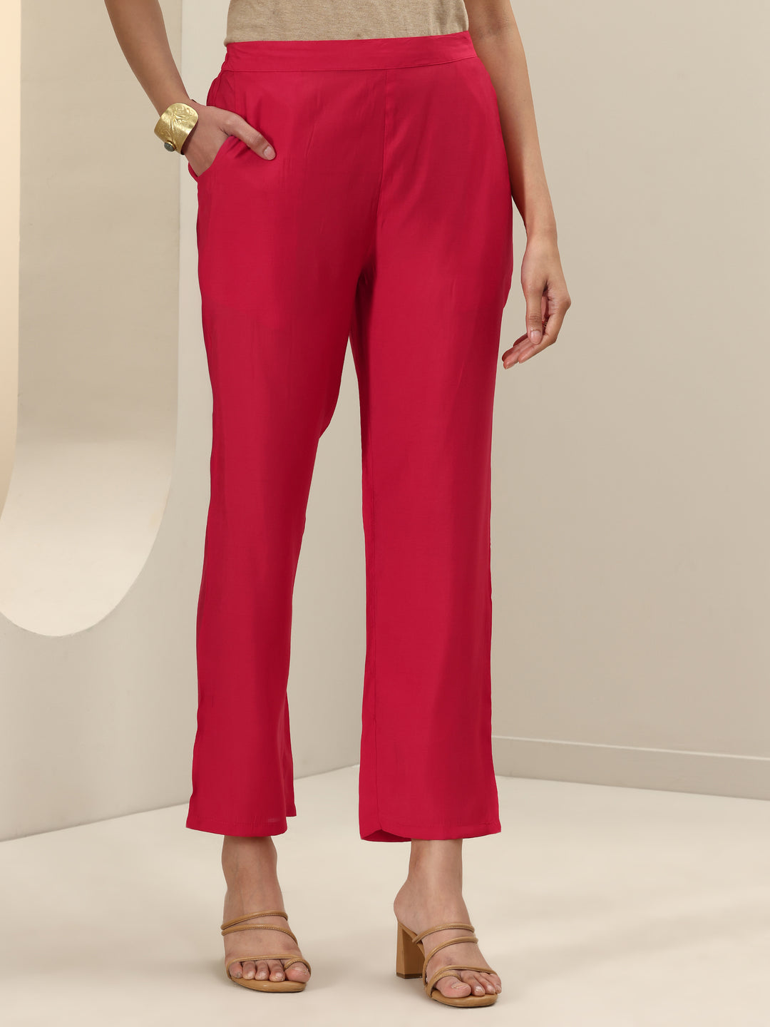 Orange Printed Silk Blend Anarkali Suit Sets With Dupatta