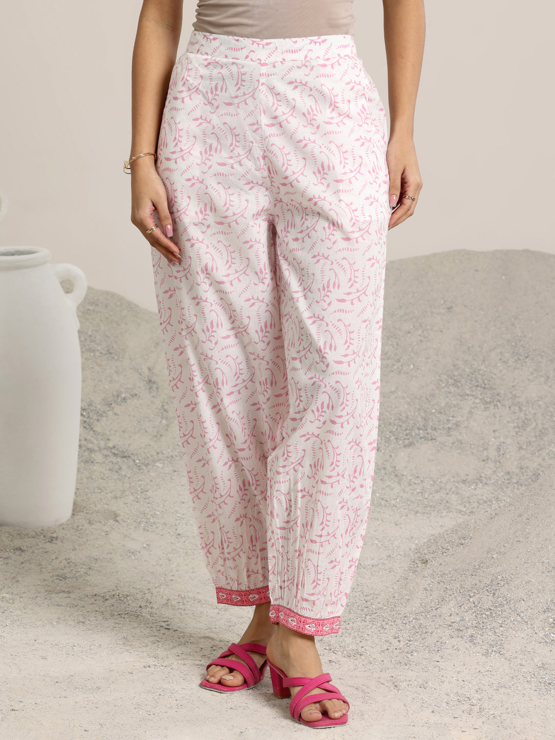 Green Printed Cotton Straight Suit Set With Dupatta