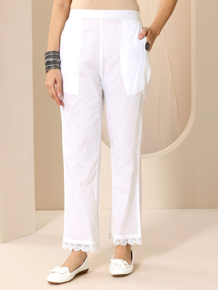 Blue Printed Cotton Straight Suit Set With Dupatta