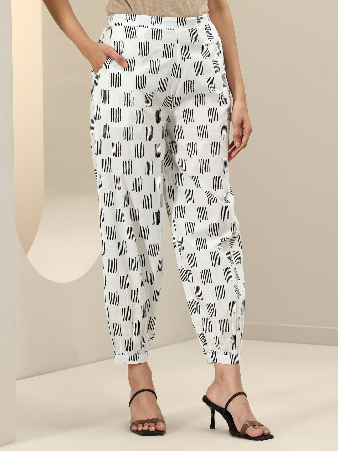 Black Printed Cotton Straight Suit Sets With Dupatta