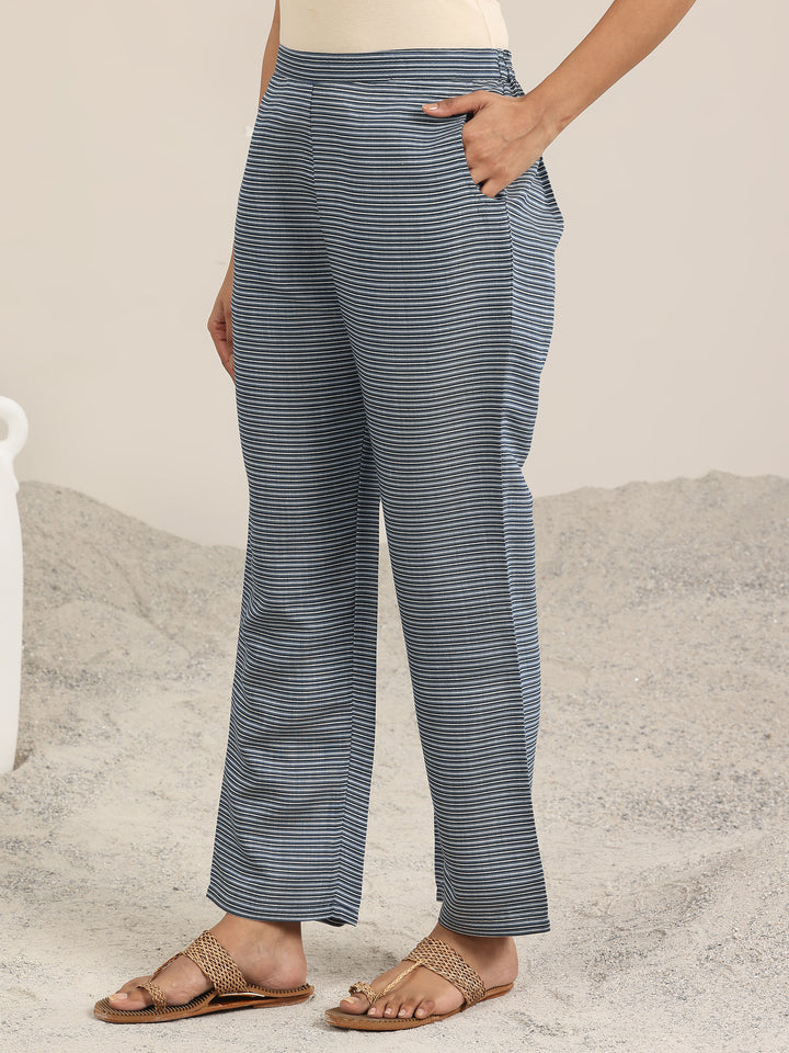 Off White Printed Silk Blend Straight Kurta Set