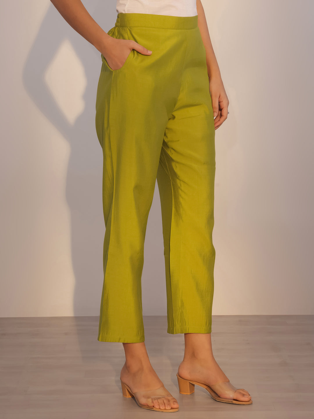 Green Printed Cotton Straight Suit With Dupatta