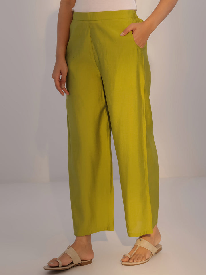 Green Printed Cotton Straight Kurta Set