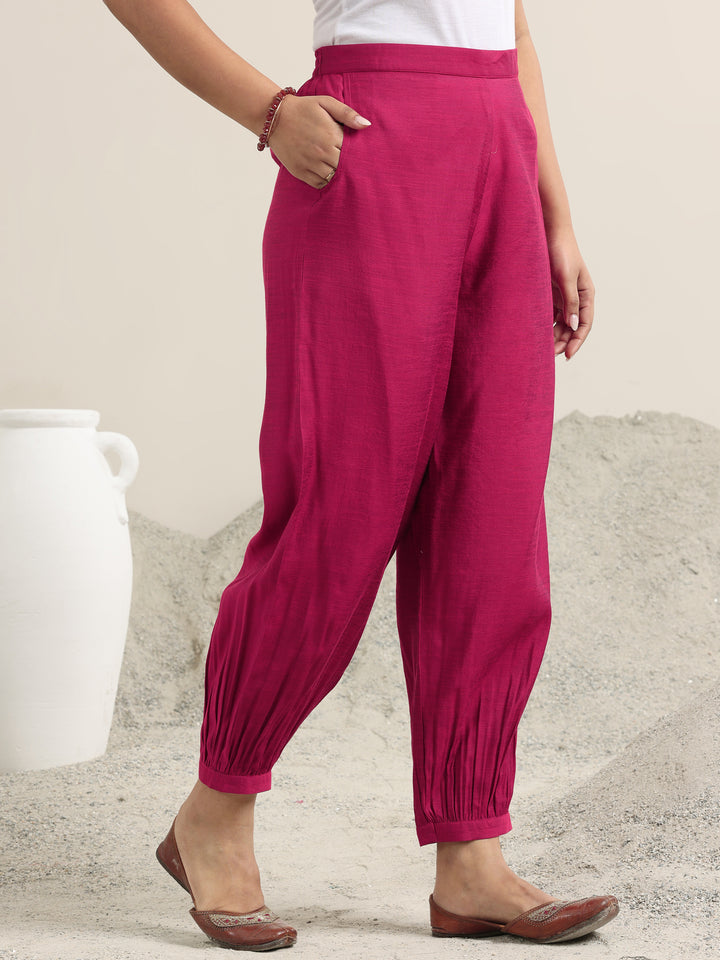 Pink Printed Silk Blend Straight Suit With Dupatta